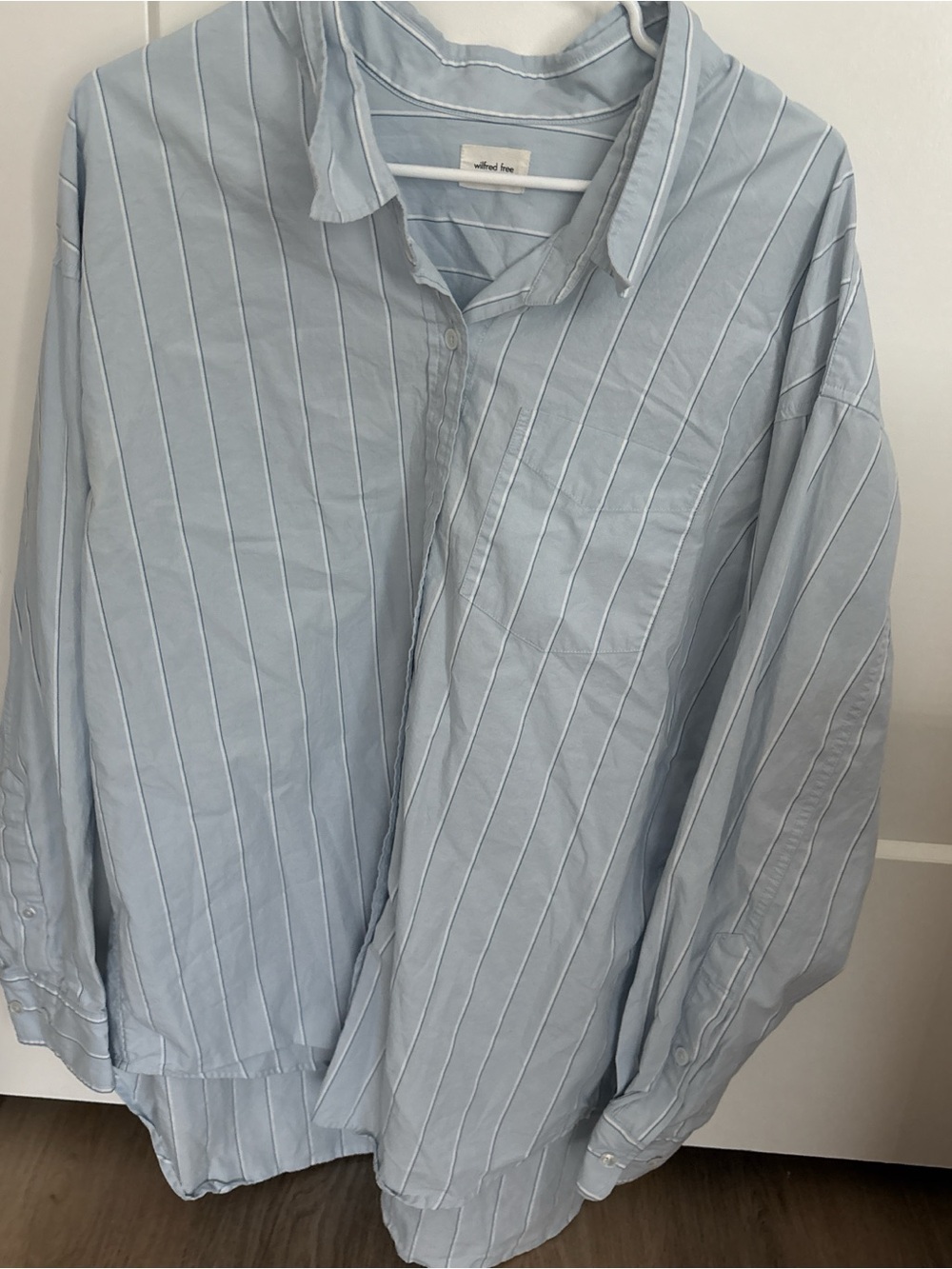 Wilfred light blue and white striped blouse
